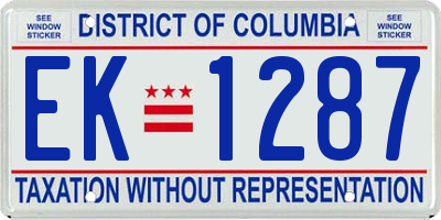 DC license plate EK1287