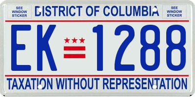 DC license plate EK1288