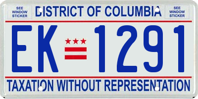 DC license plate EK1291