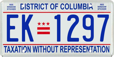 DC license plate EK1297