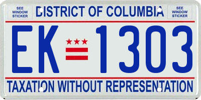 DC license plate EK1303