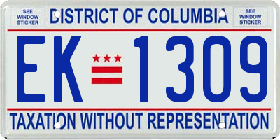 DC license plate EK1309