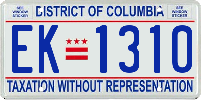 DC license plate EK1310
