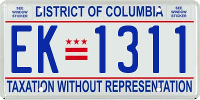 DC license plate EK1311