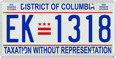 DC license plate EK1318