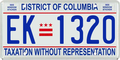 DC license plate EK1320