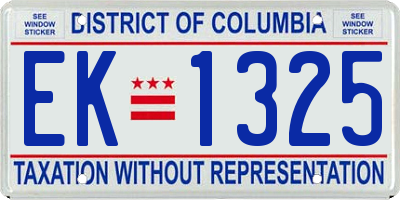 DC license plate EK1325