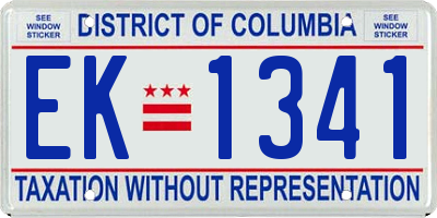 DC license plate EK1341