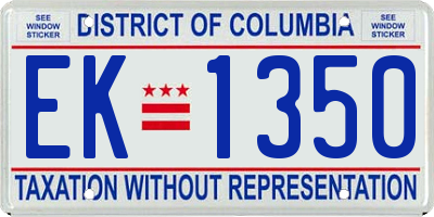 DC license plate EK1350