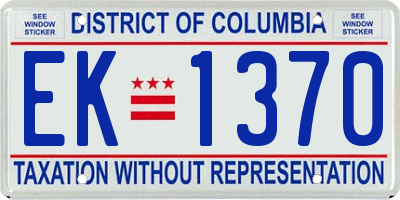 DC license plate EK1370