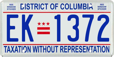 DC license plate EK1372