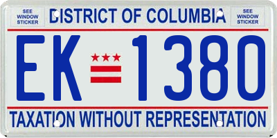 DC license plate EK1380