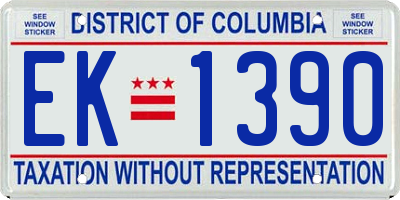 DC license plate EK1390