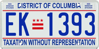 DC license plate EK1393