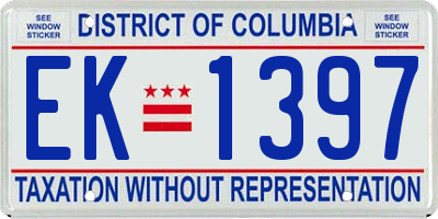 DC license plate EK1397