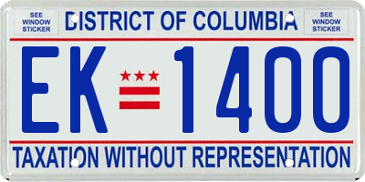 DC license plate EK1400