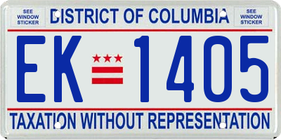 DC license plate EK1405