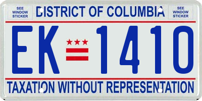 DC license plate EK1410