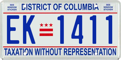 DC license plate EK1411