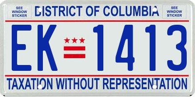 DC license plate EK1413