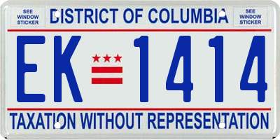 DC license plate EK1414