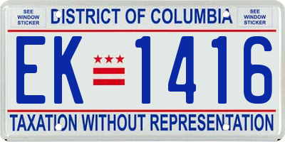 DC license plate EK1416