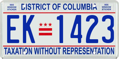 DC license plate EK1423