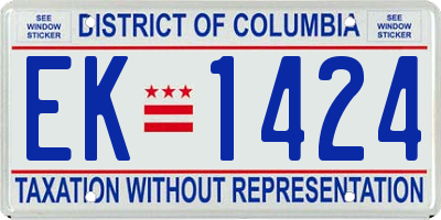 DC license plate EK1424