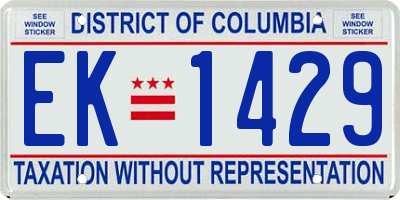 DC license plate EK1429