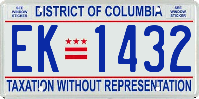 DC license plate EK1432