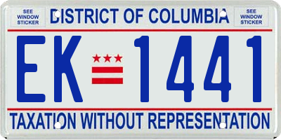 DC license plate EK1441