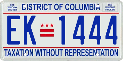 DC license plate EK1444