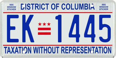 DC license plate EK1445