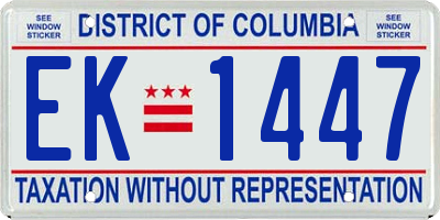 DC license plate EK1447