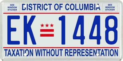 DC license plate EK1448