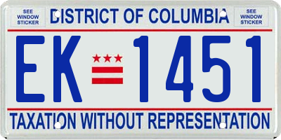 DC license plate EK1451