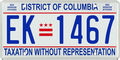 DC license plate EK1467