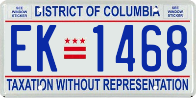 DC license plate EK1468