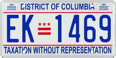 DC license plate EK1469