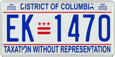 DC license plate EK1470