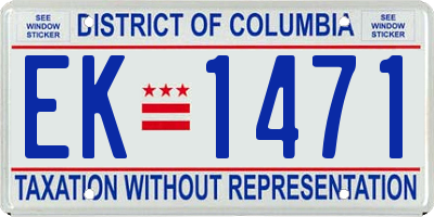 DC license plate EK1471