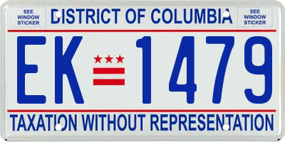 DC license plate EK1479