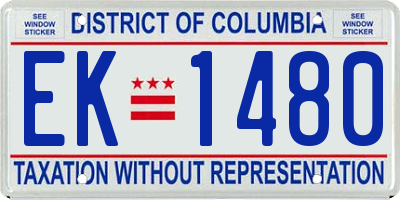 DC license plate EK1480