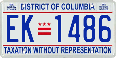 DC license plate EK1486