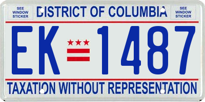 DC license plate EK1487