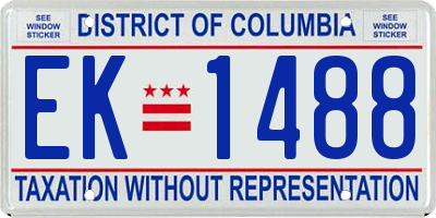 DC license plate EK1488