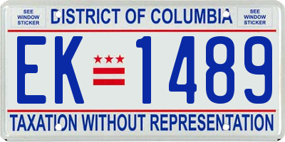 DC license plate EK1489