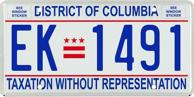 DC license plate EK1491