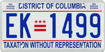 DC license plate EK1499