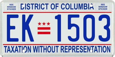 DC license plate EK1503